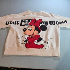Disney Walt Disney World Minnie Mouse Sweatshirt Cream Kids Size 9/10 Pullover